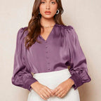 Women's satin fashion shirt top