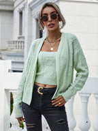 Women's Autumn Winter New Loose Twisted String Woven Cardigan