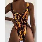 Fire Print One-piece Swimwear