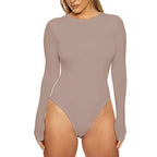 Autumn Winter Women Clothing Casual Bottoming Top Long Sleeve Tight Bodysuit