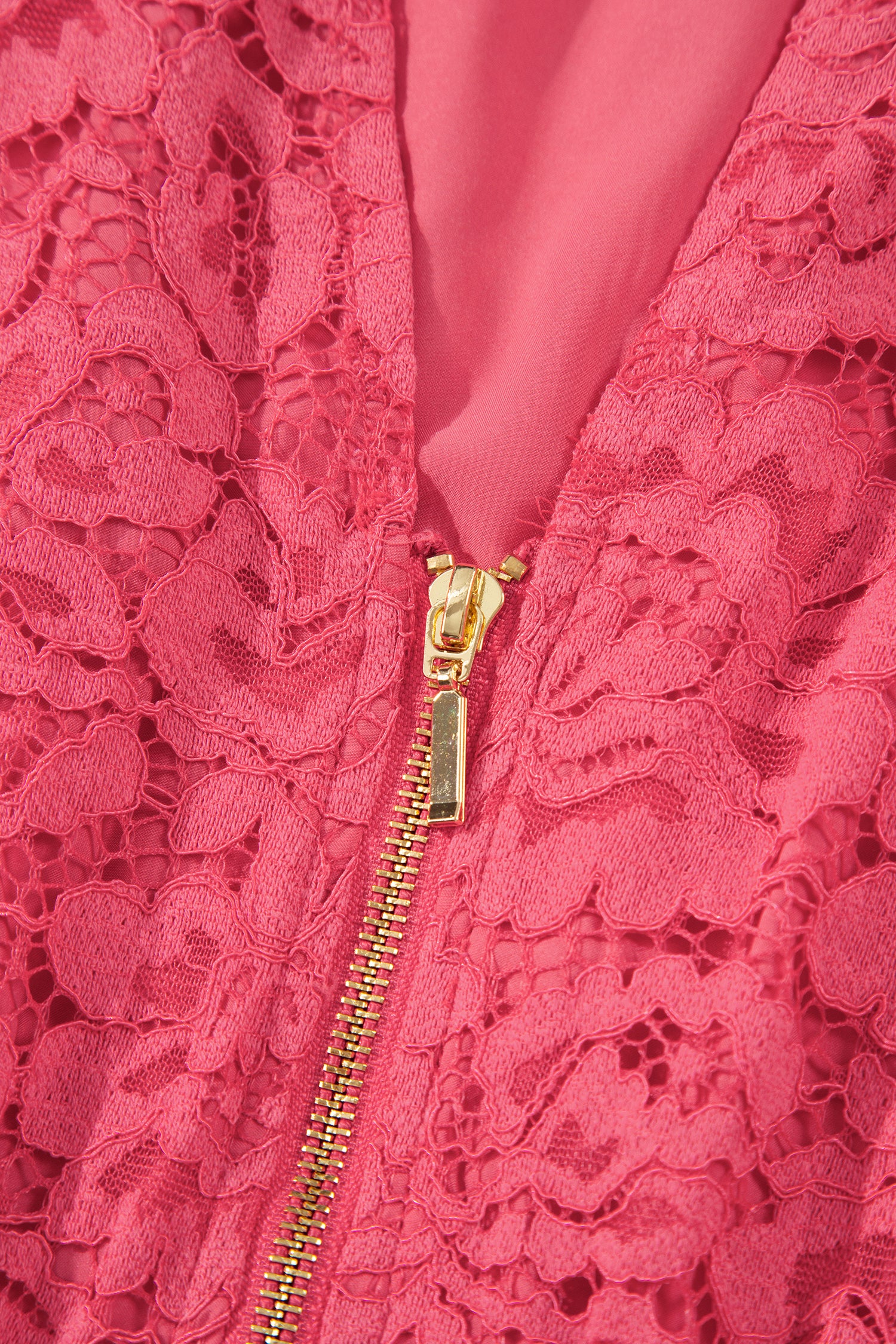 Coral Floral Lace-Overlay Smocked-Waist Maxi Dress