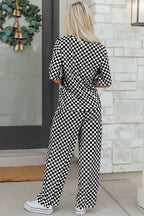 Black Checkered Pajama Set