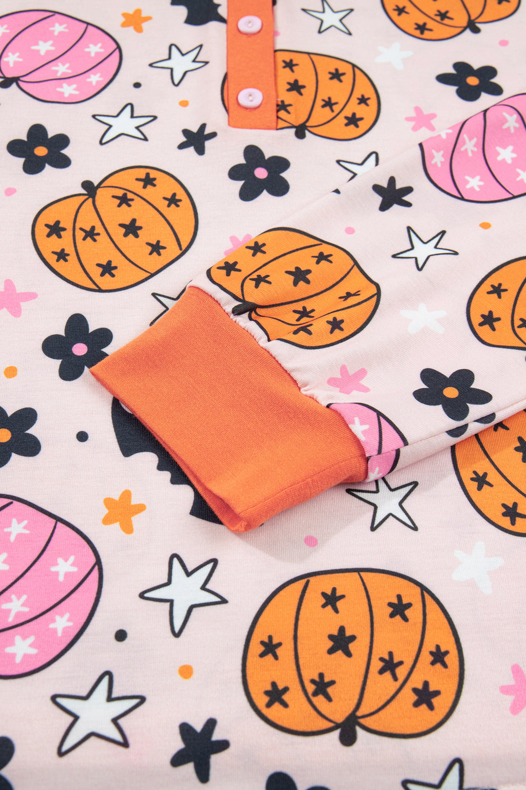 Pink Pumpkin Print Pajama Set