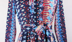 Women's Spring Summer Women Clothing Wooden Ear Dress Geometric Abstract Print Flared Sleeve Cardigan Loose Dress