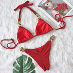 Halter Retro One-piece Swimwear