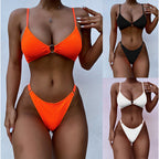 Solid Cut Bikini Swimwear