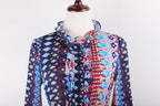 Women's Spring Summer Women Clothing Wooden Ear Dress Geometric Abstract Print Flared Sleeve Cardigan Loose Dress