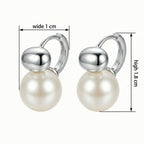 S925 sterling silver pearl drop earrings