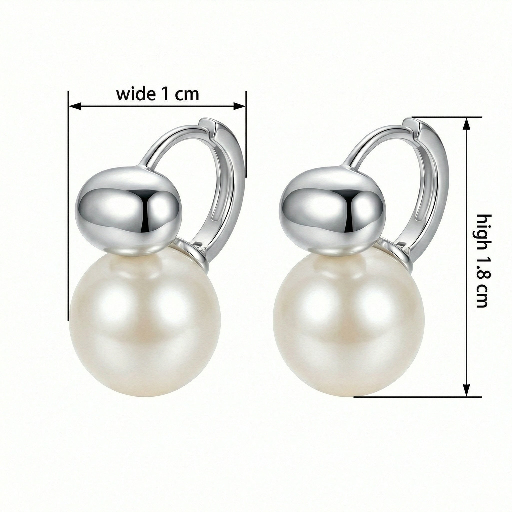 S925 sterling silver pearl drop earrings