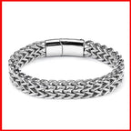 Men's stainless steel Franco wheat-chain bracelet