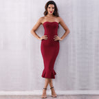 Women's Mid-Waist Sexy Solid Color Sexy Dress Prom Formal Gown
