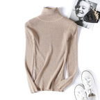 Women's Turtleneck Knit Top – Slim Long-Sleeve Layer