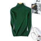 Women's Turtleneck Knit Top – Slim Long-Sleeve Layer