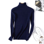 Women's Turtleneck Knit Top – Slim Long-Sleeve Layer