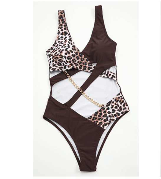 Leopard Print One-piece Swimwear