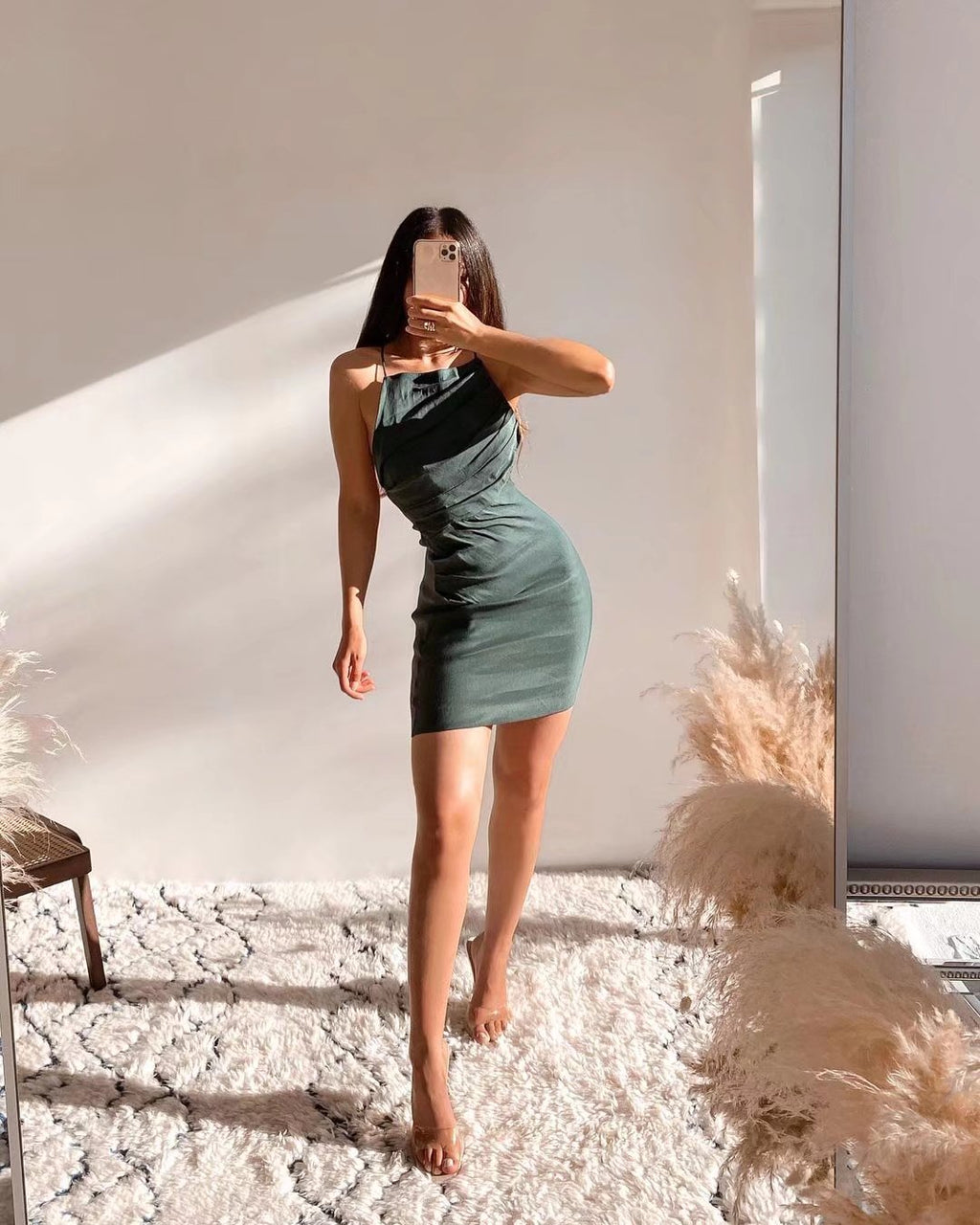 Women's Sleeveless Pleated Cami Mini Dress