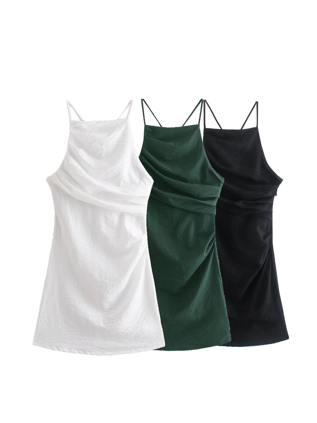 Women's Sleeveless Pleated Cami Mini Dress