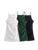 Women's Sleeveless Pleated Cami Mini Dress