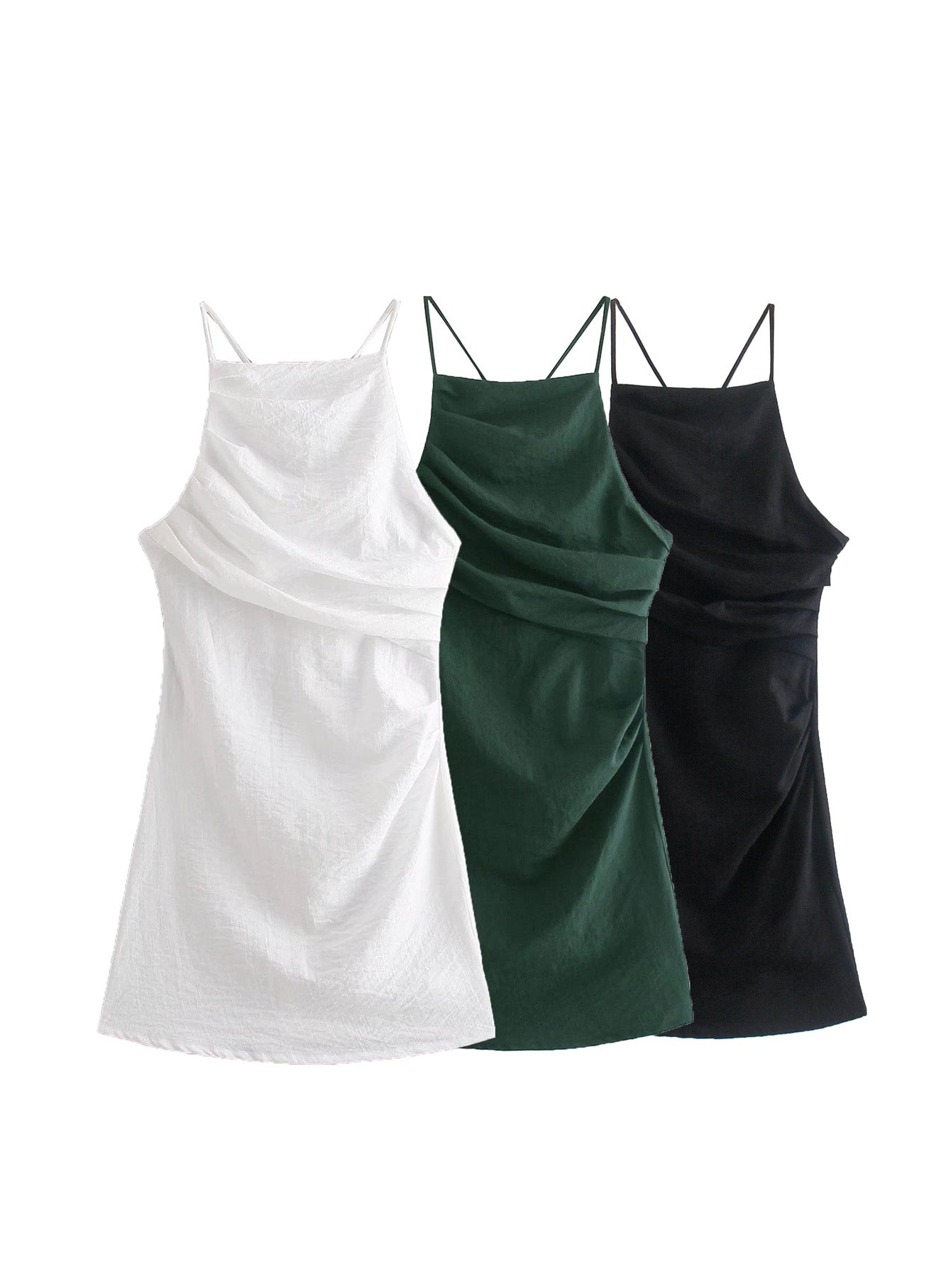 Women's Sleeveless Pleated Cami Mini Dress