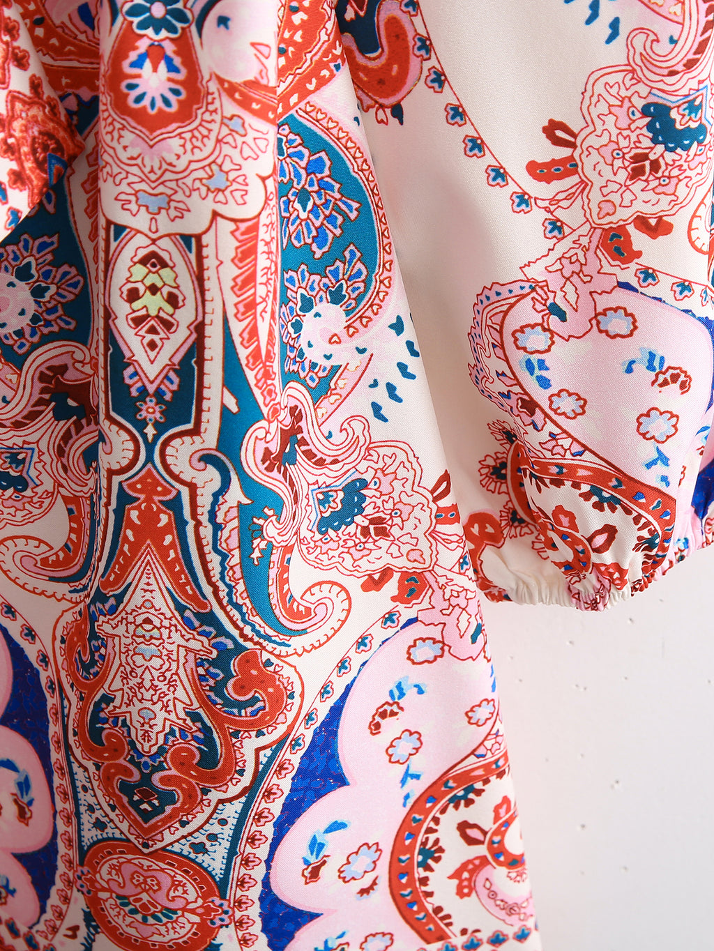 Spring Autumn New Fashion Long Sleeve V-Neck Print Dress