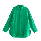 Women's Fashion Beauty Loose Single-Breasted Shirt Fall Women Clothing New Oversize Large Casual Shirt