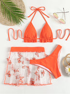 Orange Triangle Bikini Swimwear