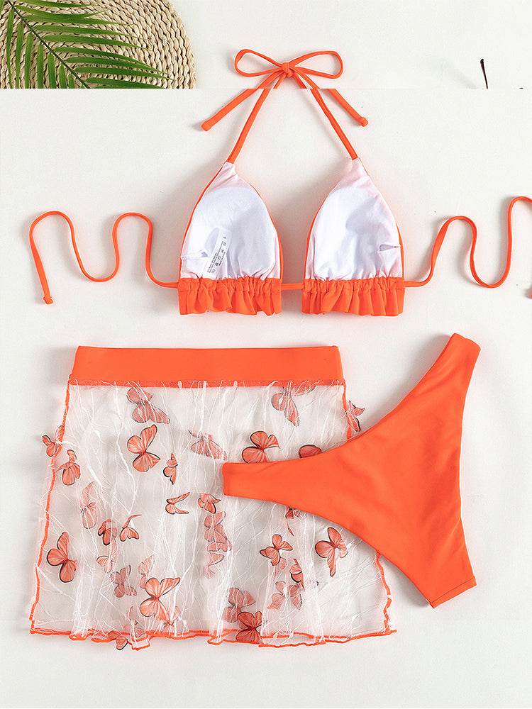 Orange Triangle Bikini Swimwear