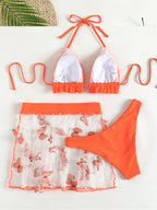 Orange Triangle Bikini Swimwear