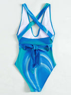 Print Bandage One-piece Swimwear