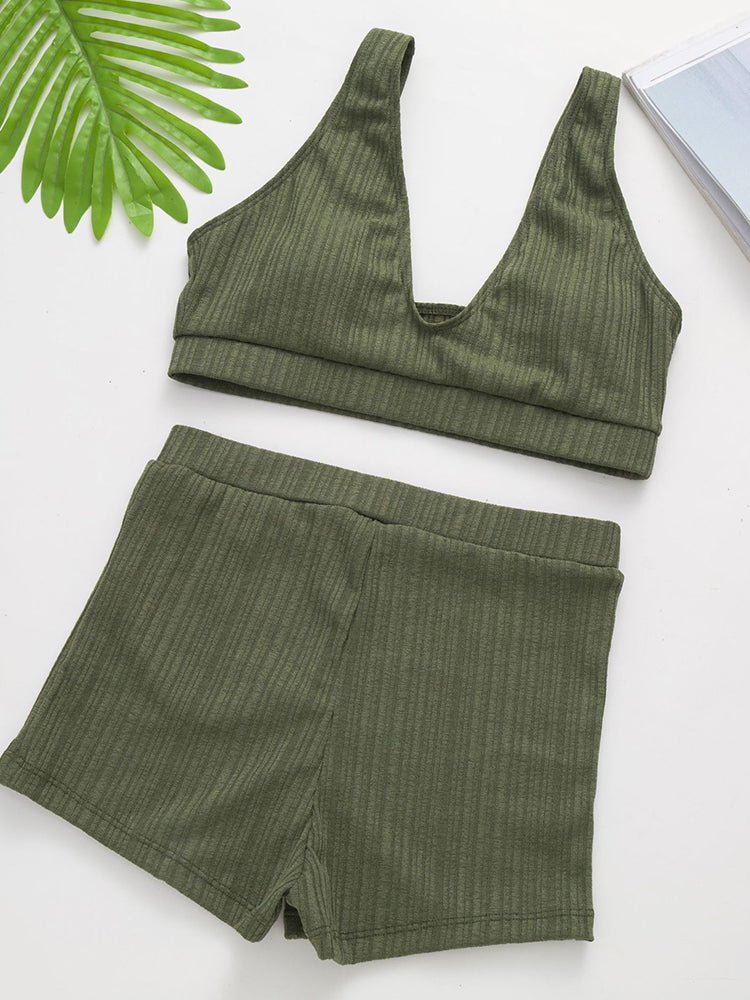 Solid Bathing Bikini Swimwear