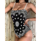 Cut Print One-piece Swimwear