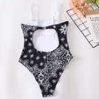 Cut Print One-piece Swimwear
