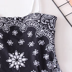 Cut Print One-piece Swimwear