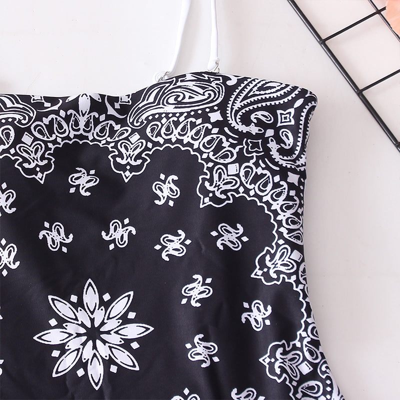 Cut Print One-piece Swimwear