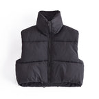 High Collar Zipper Quilted Vest