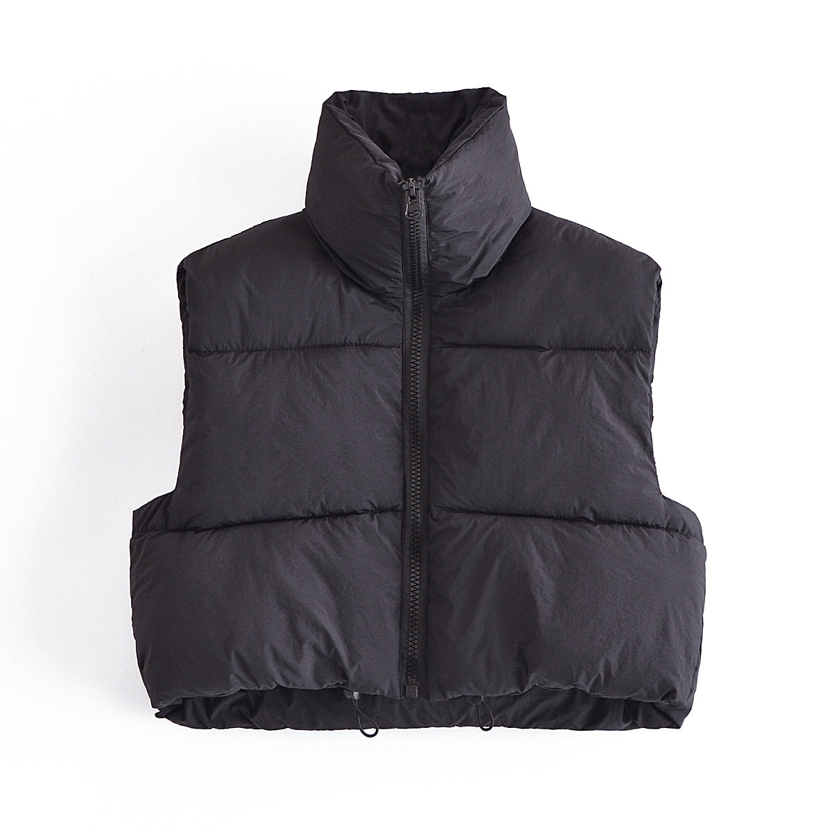 High Collar Zipper Quilted Vest