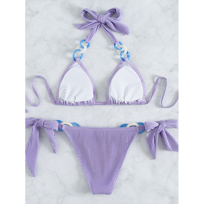 Chain Halter Bikini Swimwear
