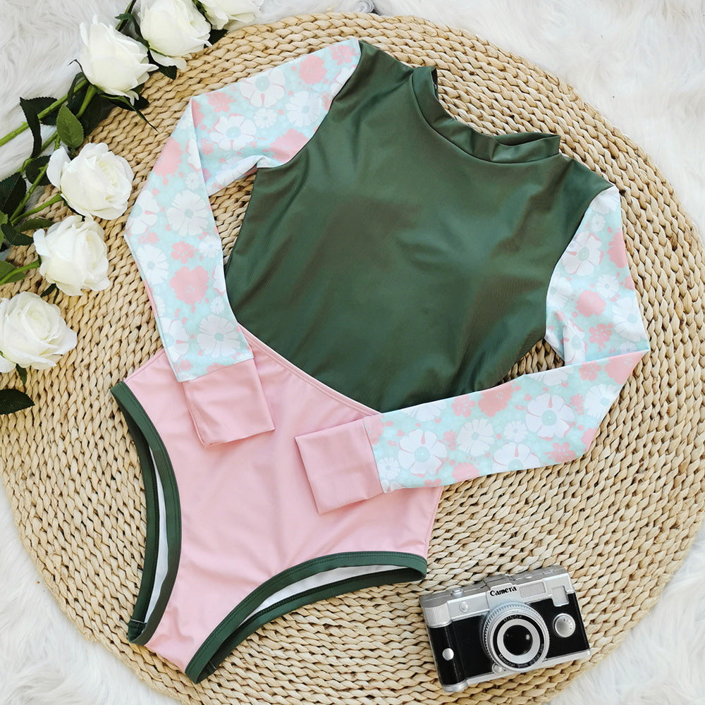 Solid Color One-piece Swimwear