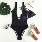 Dot Print One-piece Swimwear