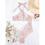 Halter Hollow One-piece Swimwear