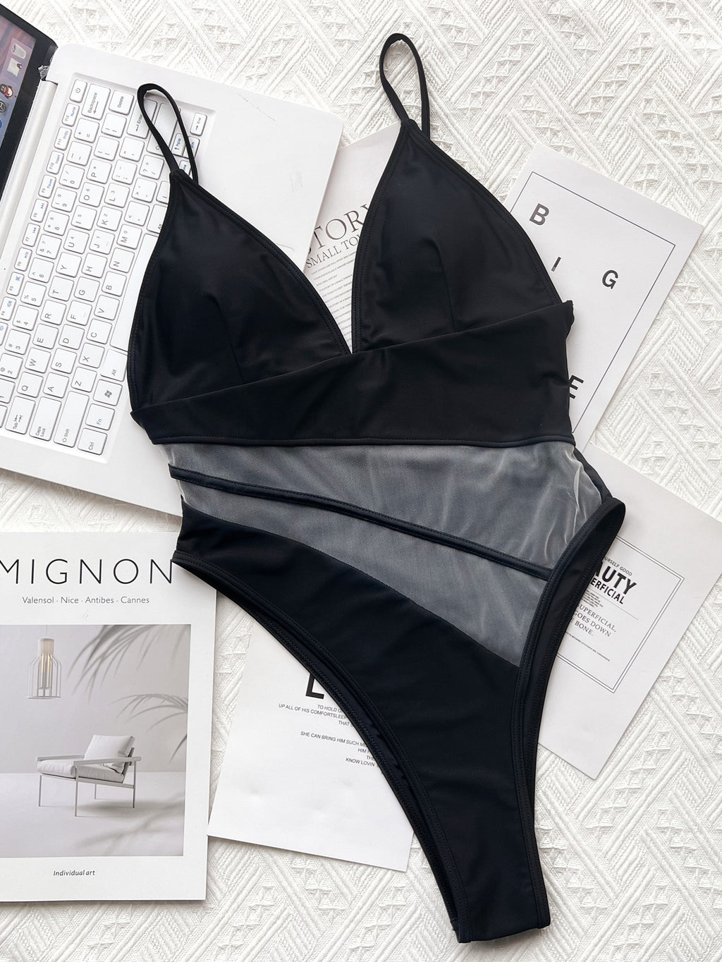 Neck One-piece Swimwear