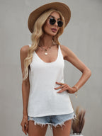 Spring New Loose Camisole Solid Color Women Fashion U Collar Vest