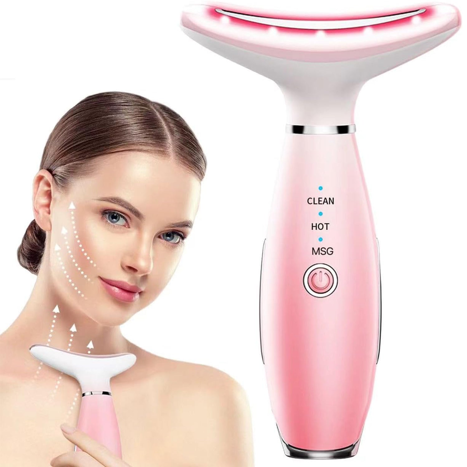 3-in-1 heated vibration face and neck massager