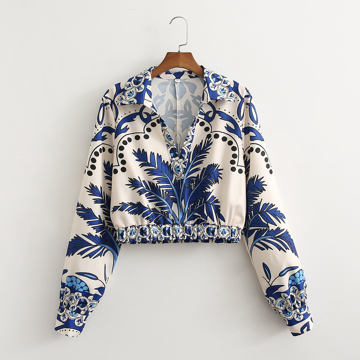 Women's Summer Women Clothing Long Sleeve Positioning Printed Shirt