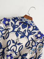 Women's Summer Women Clothing Long Sleeve Positioning Printed Shirt