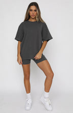 Summer Solid Color Short-Sleeve Round-Neck Pullover Top Urban Casual Shorts Suit Set