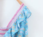 Women's Early Spring Women Clothing Square Collar Ruffled Design Printed Dress For Women Smocked Patchwork Macthing