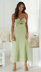 Women's Ruffle Sleeveless Maxi Dress