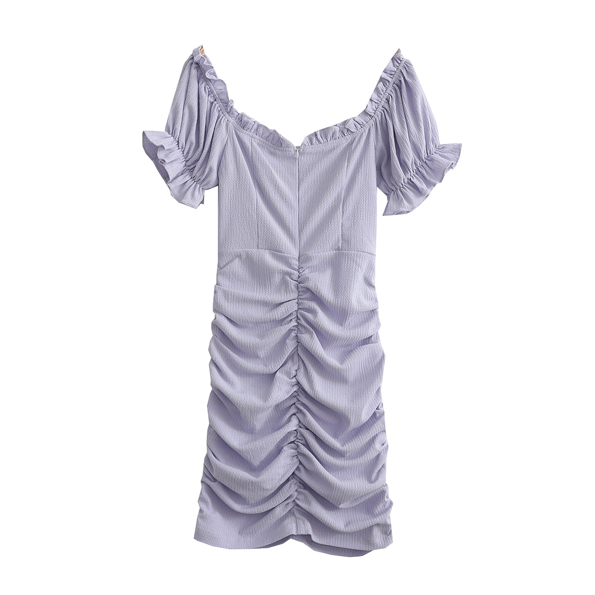 Early Spring Women Clothing French Fashionable Pleated Puff Sleeve Dress