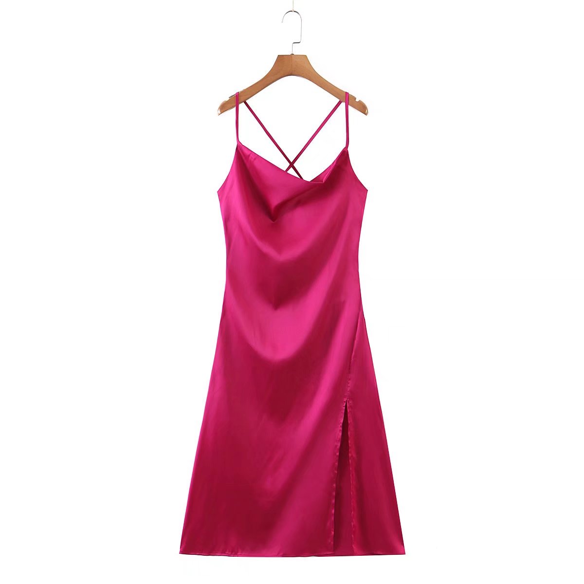 Women's Summer Women Clothing New Satin Strap Dress